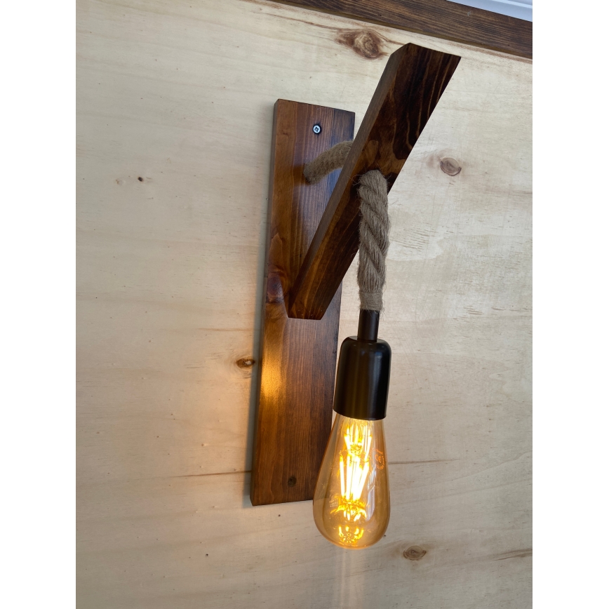 Nástěnné svítidlo AHSAP 1xE27/40W/230V borovice ořech