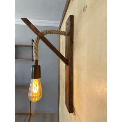 Nástěnné svítidlo AHSAP 1xE27/40W/230V borovice ořech