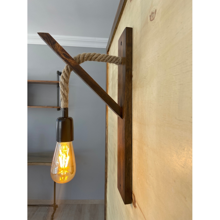 Nástěnné svítidlo AHSAP 1xE27/40W/230V borovice ořech