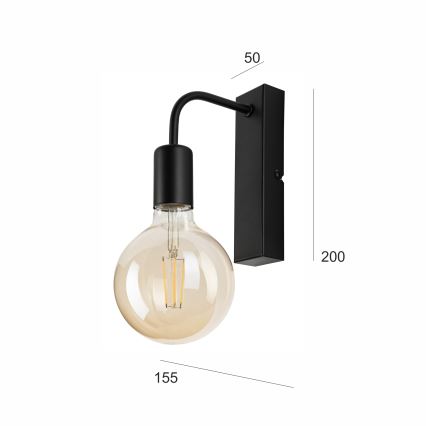 Nástěnné svítidlo ASTRID 1xE27/60W/230V matná černá