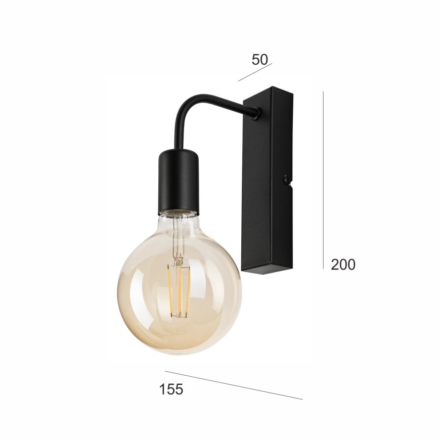 Nástěnné svítidlo ASTRID 1xE27/60W/230V matná černá