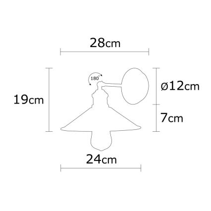 Nástěnné svítidlo BERCESTE 1xE27/40W/230V