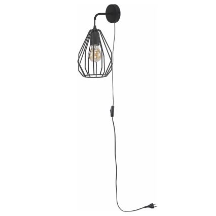 TK Lighting 2288 - Nástěnné svítidlo BRYLANT BLACK 1xE27/60W/230V