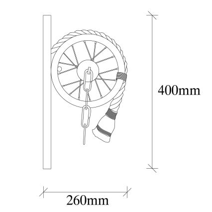Nástěnné svítidlo EREBOS 1xE27/40W/230V černá/hnědá