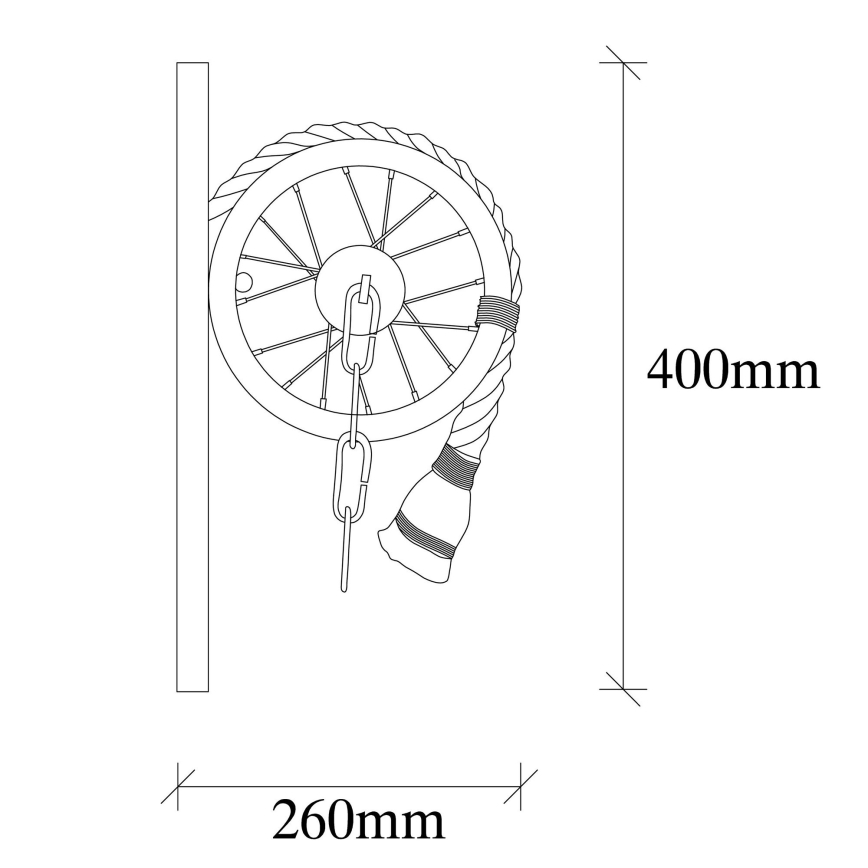 Nástěnné svítidlo EREBOS 1xE27/40W/230V černá/hnědá