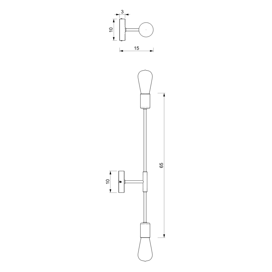 Nástěnné svítidlo FLAME 2xE27/60W/230V černá/zlatá