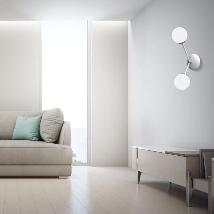 Nástěnné svítidlo JOY 2xE14/40W/230V bílá/lesklý chrom