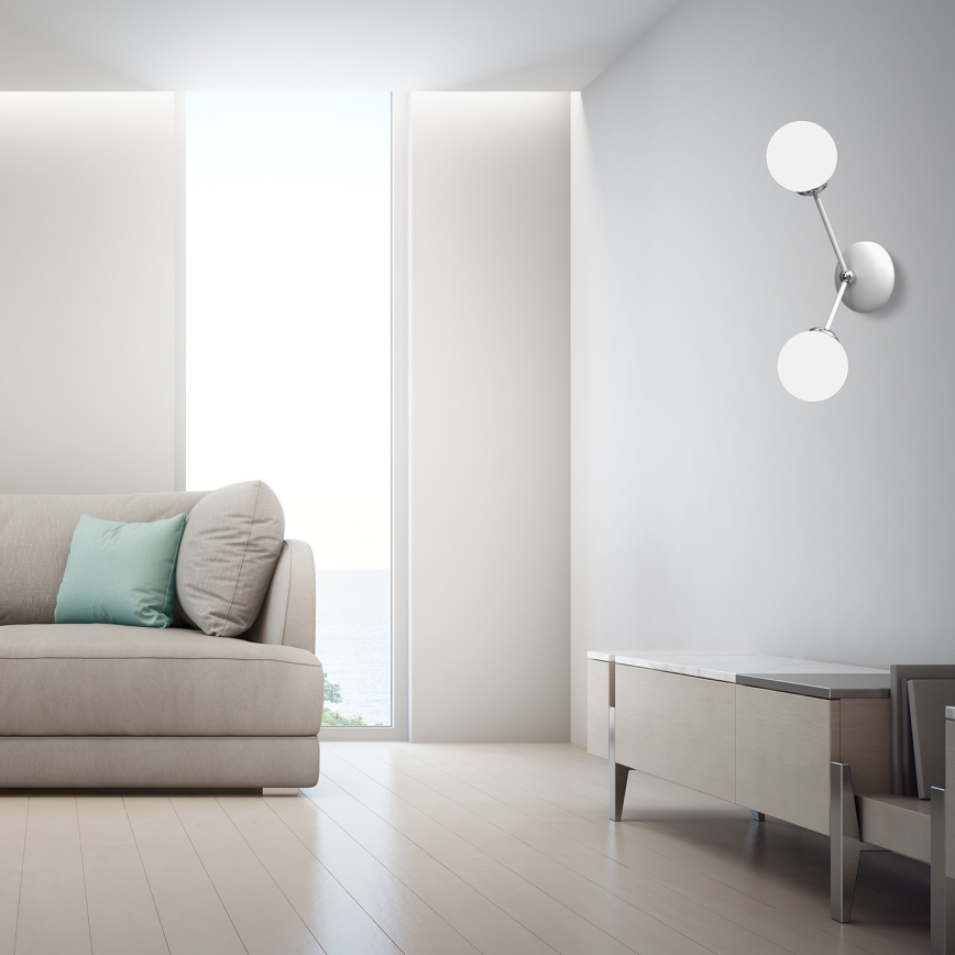 Nástěnné svítidlo JOY 2xE14/40W/230V bílá/lesklý chrom