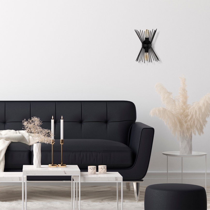 Nástěnné svítidlo KIRPI 2xE27/40W/230V černá