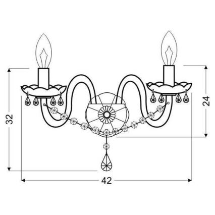 Nástěnné svítidlo MARIA TERESA 2xE14/40W/230V