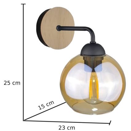 Nástěnné svítidlo MELLE WOOD 1xE27/60W/230V