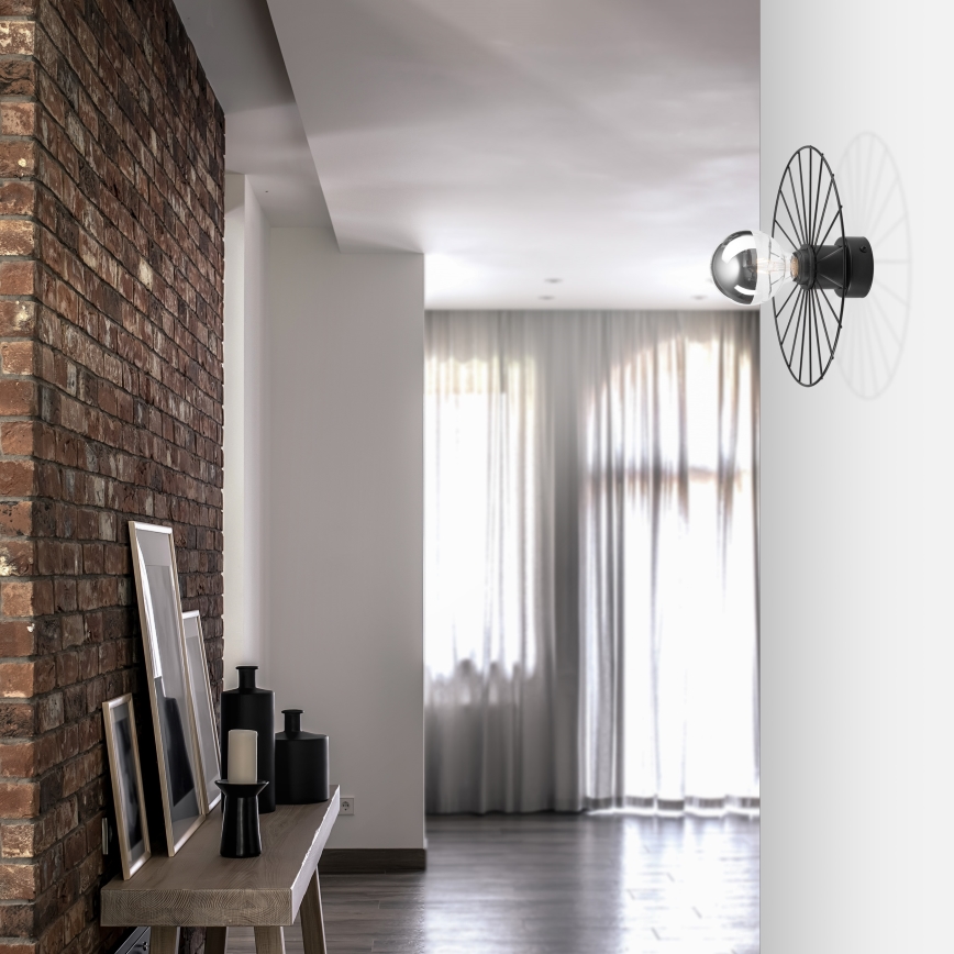 Nástěnné svítidlo MONTANA 1xE27/15W/230V pr. 30 cm černá