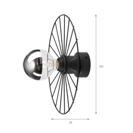 Nástěnné svítidlo MONTANA 1xE27/15W/230V pr. 30 cm černá