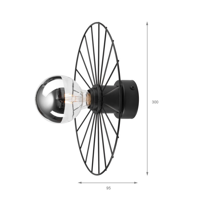 Nástěnné svítidlo MONTANA 1xE27/15W/230V pr. 30 cm černá