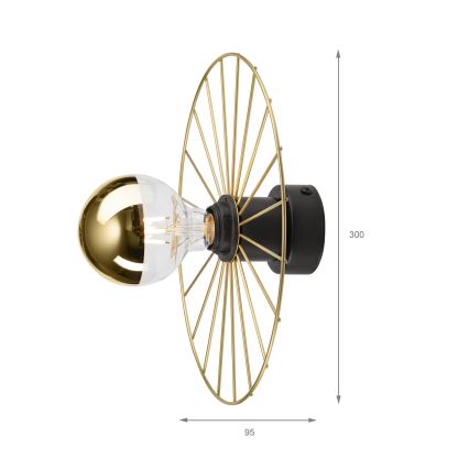 Nástěnné svítidlo MONTANA 1xE27/15W/230V pr. 30 cm zlatá