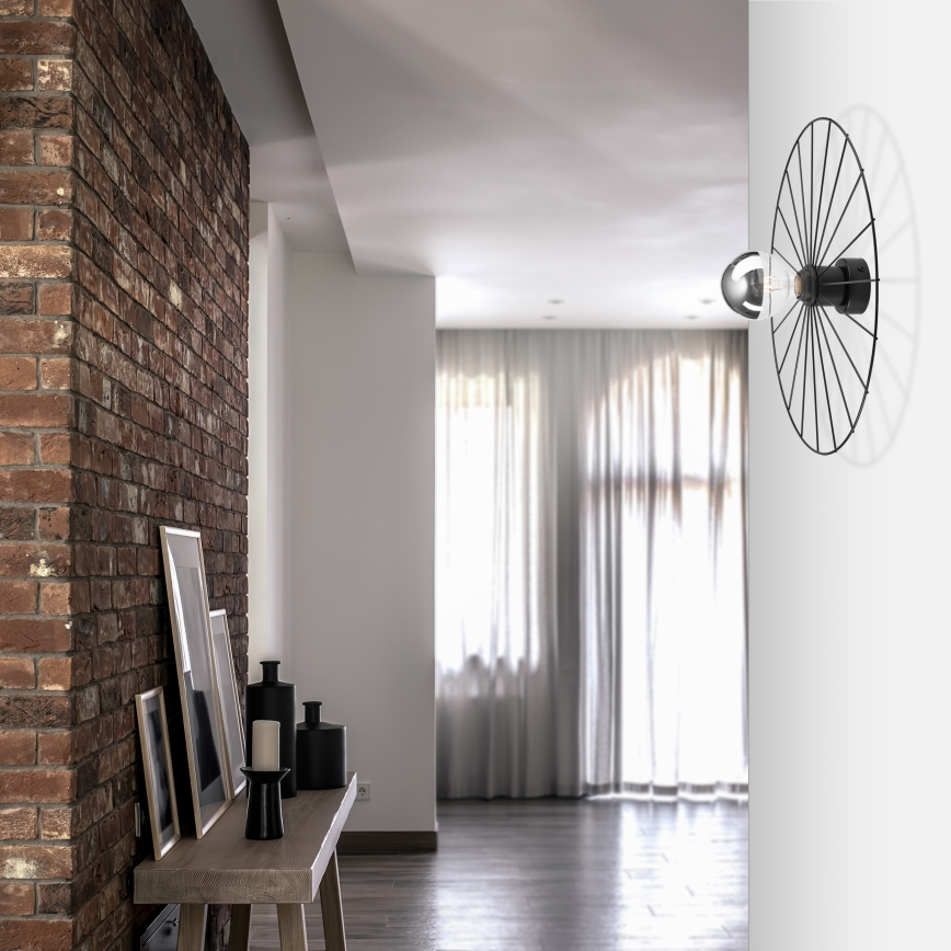 Nástěnné svítidlo MONTANA 1xE27/15W/230V pr. 45 cm černá