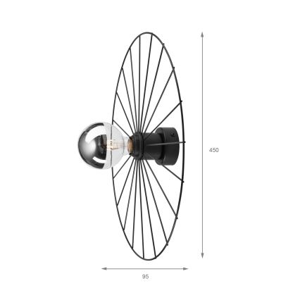 Nástěnné svítidlo MONTANA 1xE27/15W/230V pr. 45 cm černá