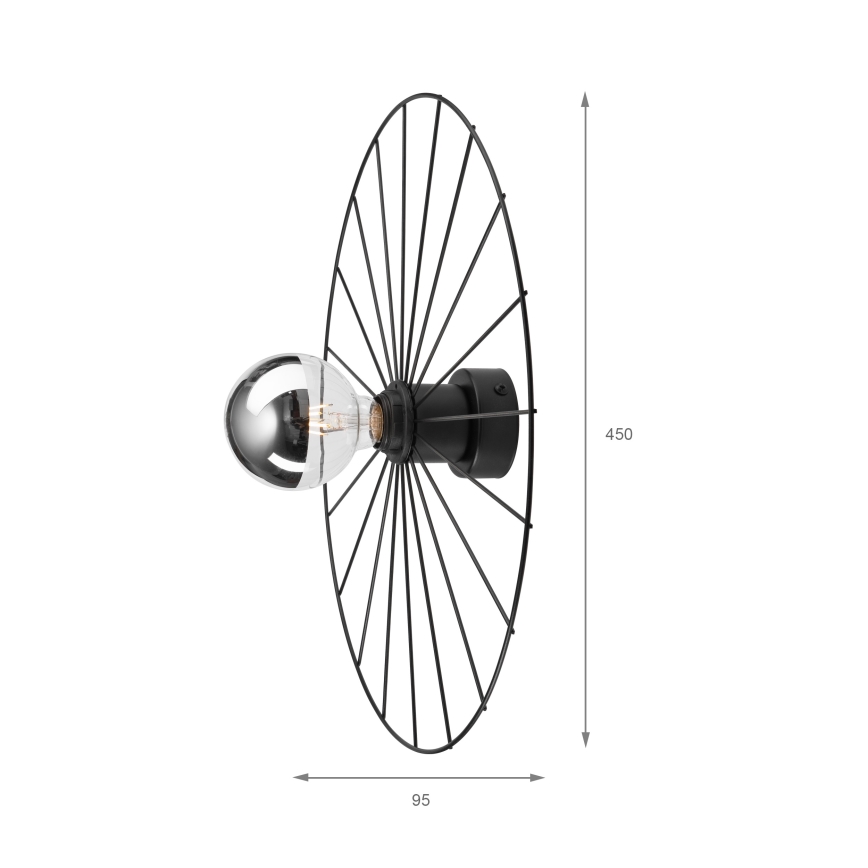 Nástěnné svítidlo MONTANA 1xE27/15W/230V pr. 45 cm černá