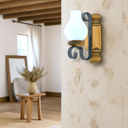 Nástěnné svítidlo RUSTIC 1xE14/40W/230V buk