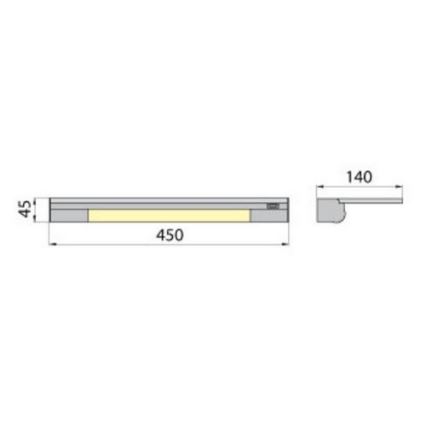Nástěnné svítidlo s poličkou APERA T5 G5/8W/230V 45 cm