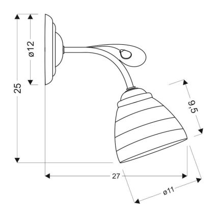 Nástěnné svítidlo SIMPLI 1xE27/40W/230V