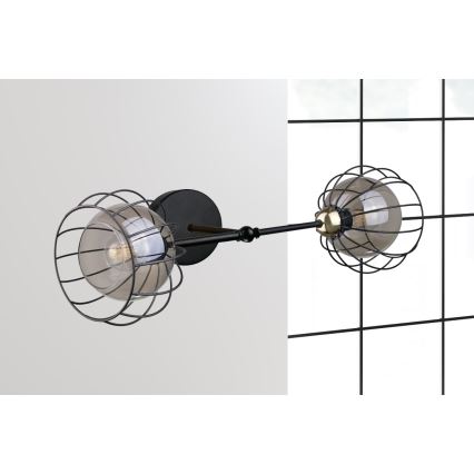 Nástěnné svítidlo SOLO BLACK 2xE27/60W/230V černá/zlatá