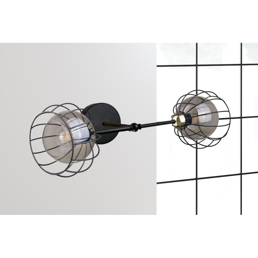 Nástěnné svítidlo SOLO BLACK 2xE27/60W/230V černá/zlatá