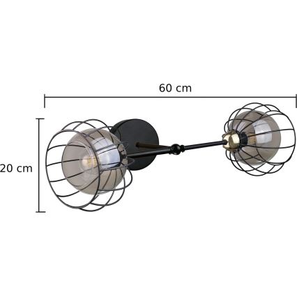 Nástěnné svítidlo SOLO BLACK 2xE27/60W/230V černá/zlatá