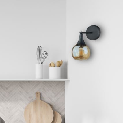 Nástěnné svítidlo STAR 1xE27/60W/230V černá/kouřová béžová