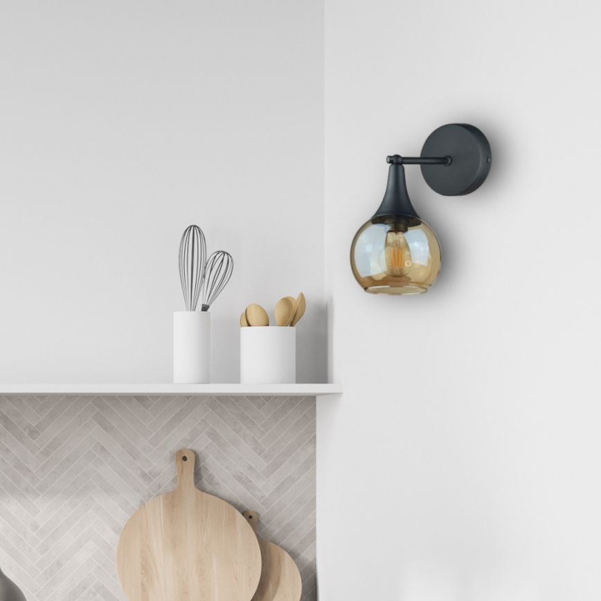 Nástěnné svítidlo STAR 1xE27/60W/230V černá/kouřová béžová