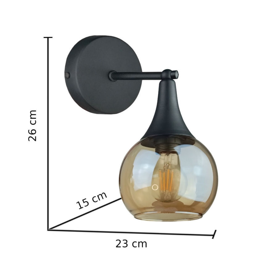 Nástěnné svítidlo STAR 1xE27/60W/230V černá/kouřová béžová