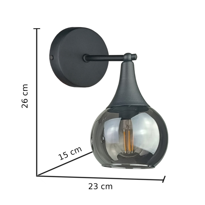 Nástěnné svítidlo STAR 1xE27/60W/230V černá/kouřová černá