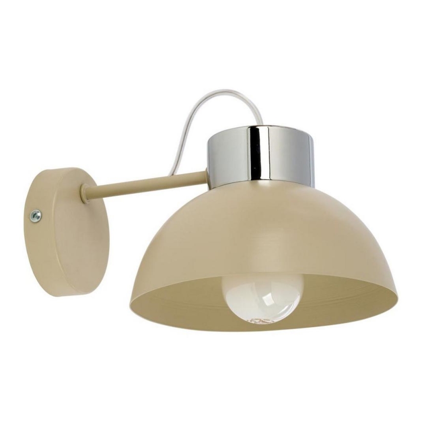 Nástěnné svítidlo TEDI 1xE27/60W/230V béžová/lesklý chrom