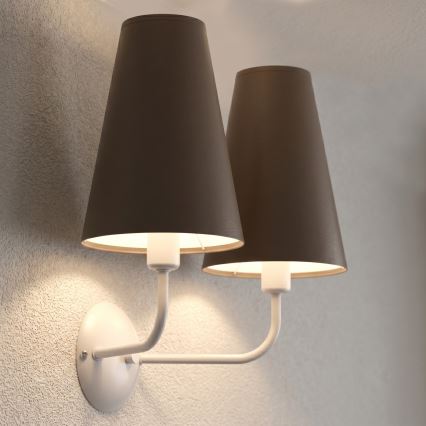 Nástěnné svítidlo TORTOLA 2xE14/15W/230V hnědá/krémová