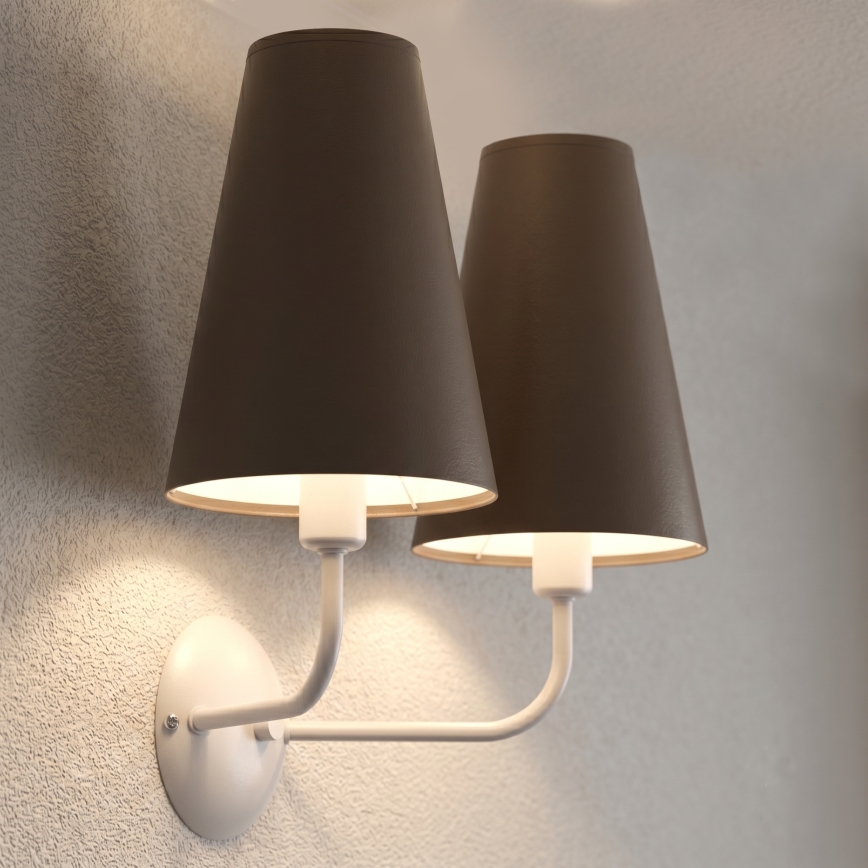 Nástěnné svítidlo TORTOLA 2xE14/15W/230V hnědá/krémová