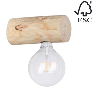 Nástěnné svítidlo TRABO 1xE27/25W/230V borovice – FSC certifikováno