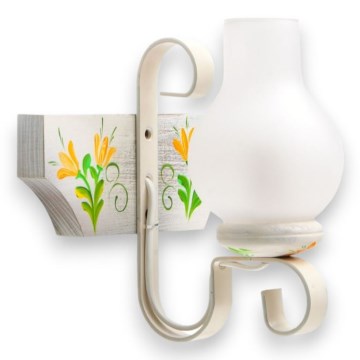 Nástěnné svítidlo VELA 1xE14/40W/230V buk/krémová - FSC certifikováno