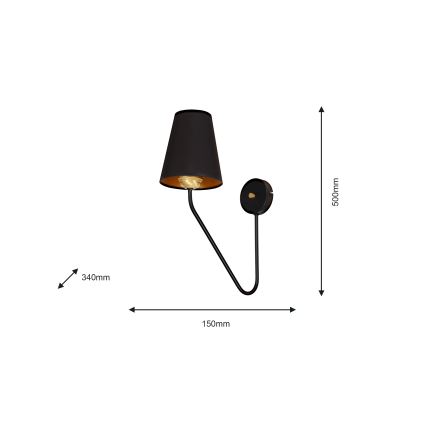 Nástěnné svítidlo VICTORIA 1xE27/60W/230V černá
