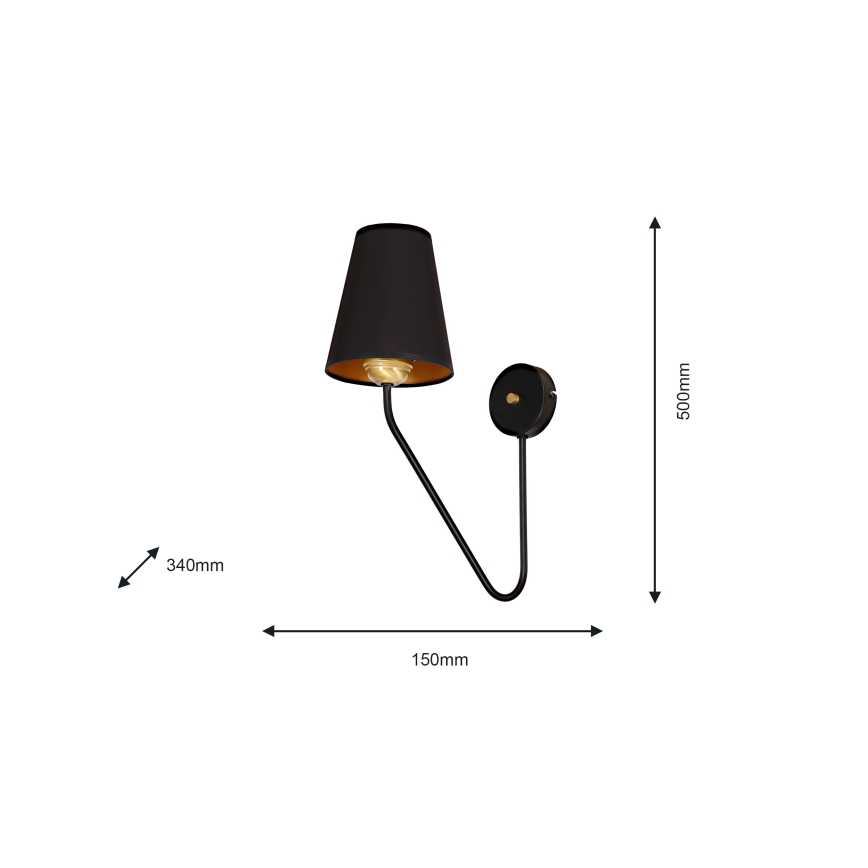 Nástěnné svítidlo VICTORIA 1xE27/60W/230V černá