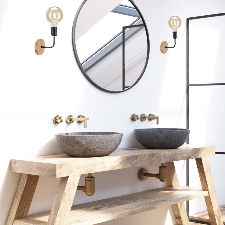 Nástěnné svítidlo VITO OAK 1xE27/60W/230V