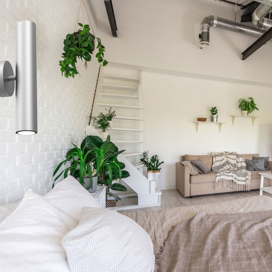Nástěnné svítidlo WALL 2xGU10/8W/230V stříbrná