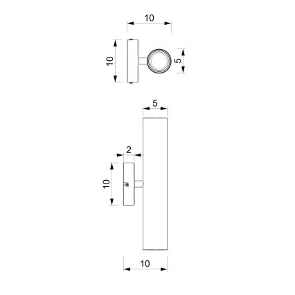 Nástěnné svítidlo WALL 2xGU10/8W/230V stříbrná