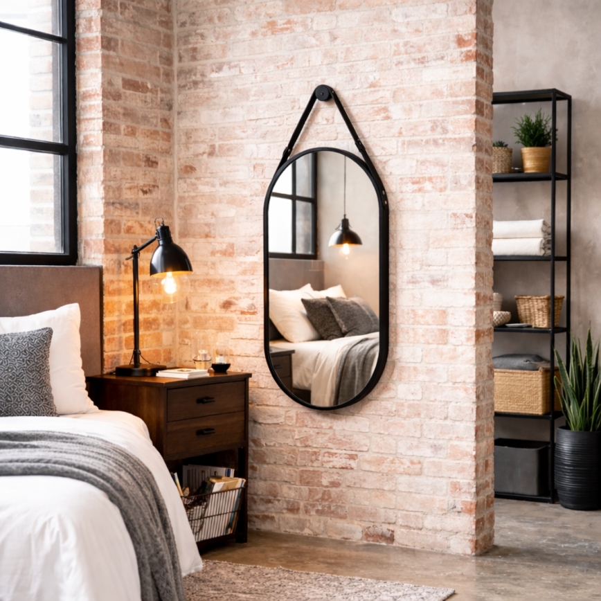 Nástěnné zrcadlo BIBI 100x50 cm černá