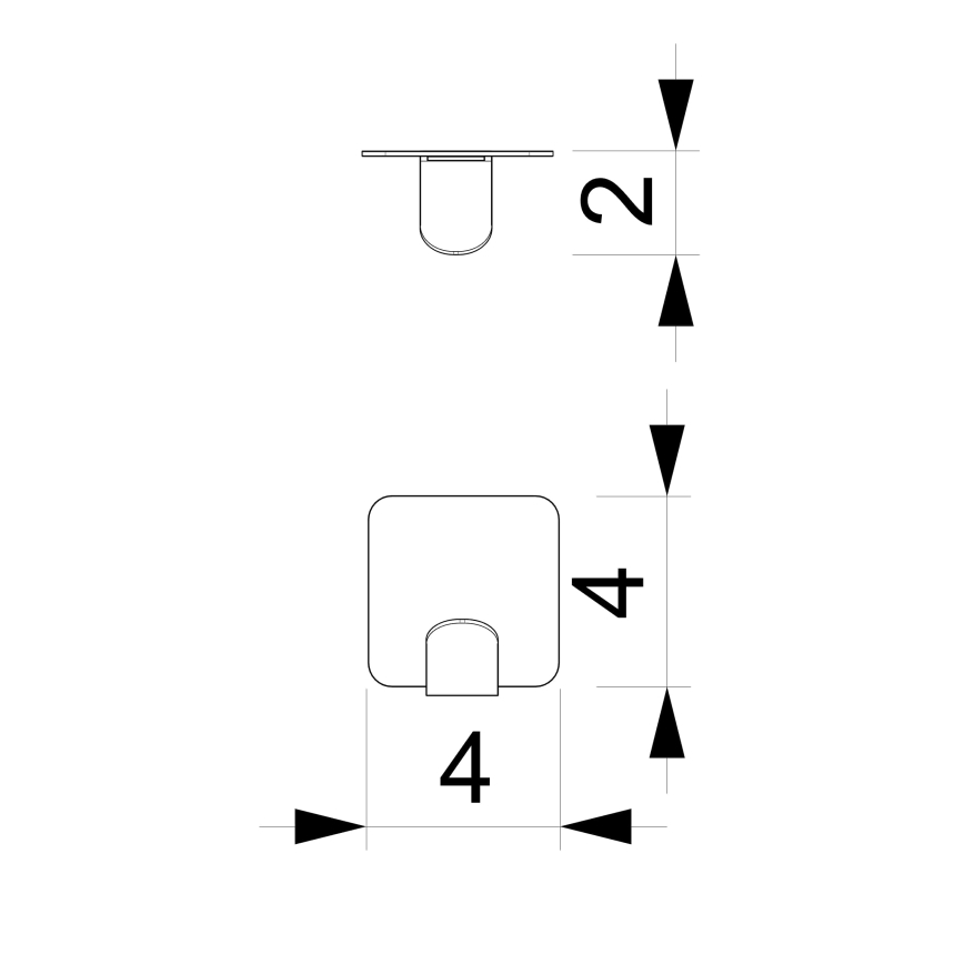 Nástěnný háček 4x4 cm černá
