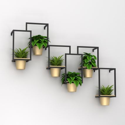 Nástěnný květináč 38x18 cm zlatá