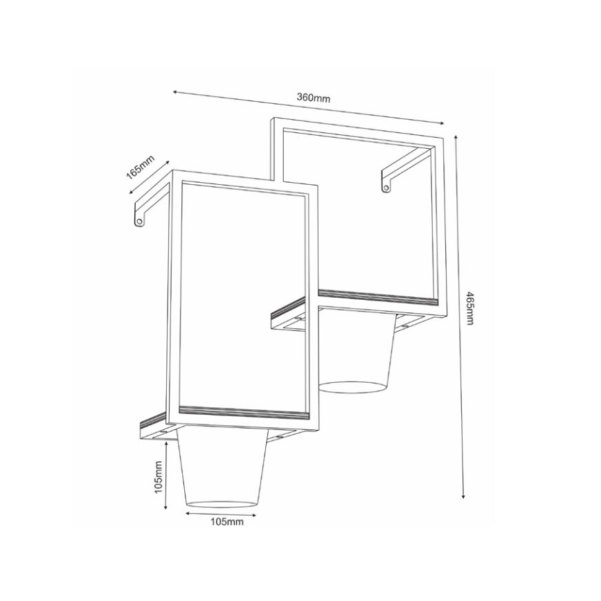 Nástěnný květináč 46x36 cm černá