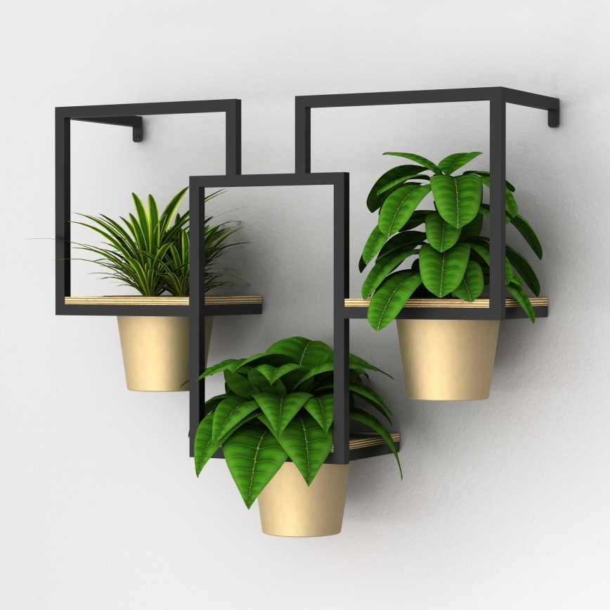 Nástěnný květináč 46x53 cm zlatá