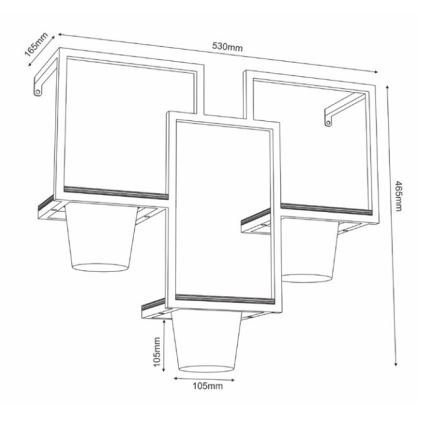 Nástěnný květináč 46x53 cm zlatá