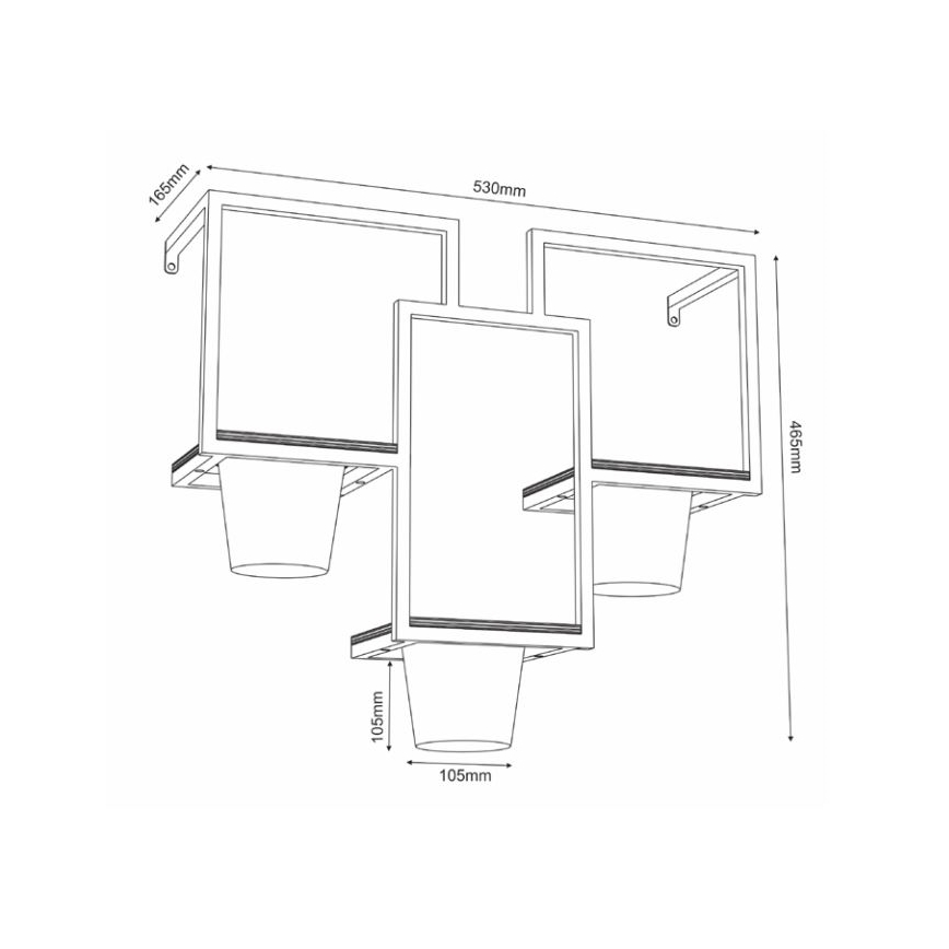 Nástěnný květináč 46x53 cm zlatá
