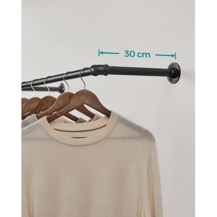 Nástěnný věšák na ramínka LINEA černá